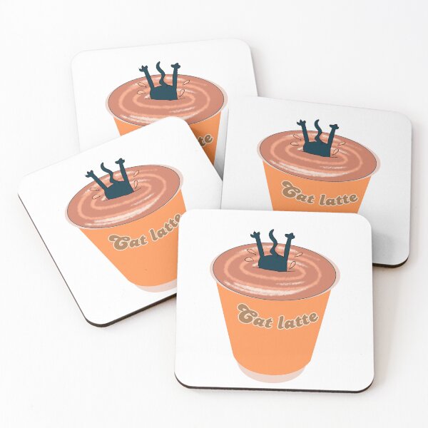 Item preview, Cat latte, cute black cat diving in a cup of latte designed and sold by BritishDelights.