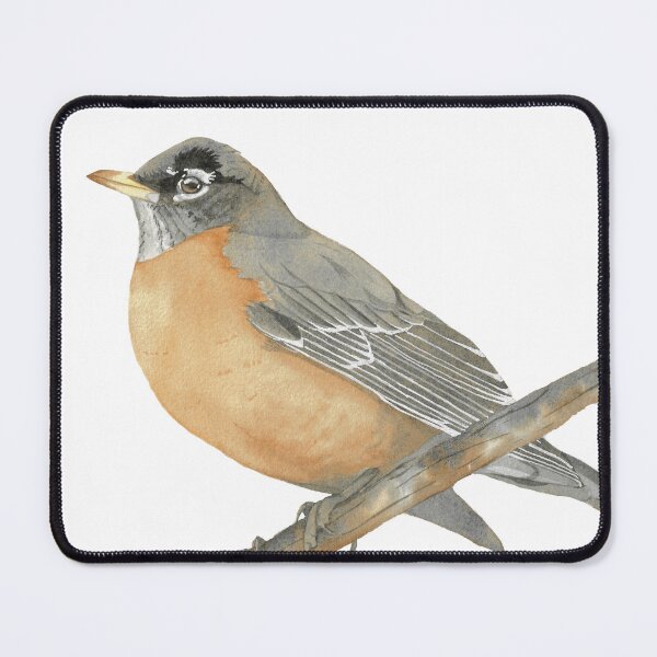 Item preview, American robin watercolor bird portrait designed and sold by L'Atelier Oranjade.