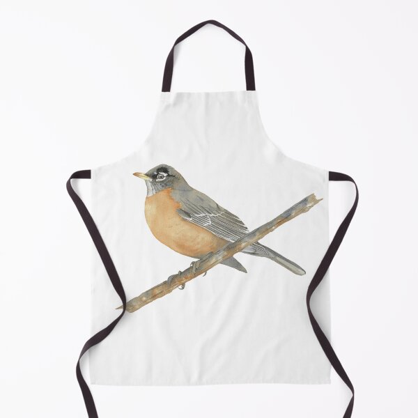 Item preview, American robin watercolor bird portrait designed and sold by L'Atelier Oranjade.