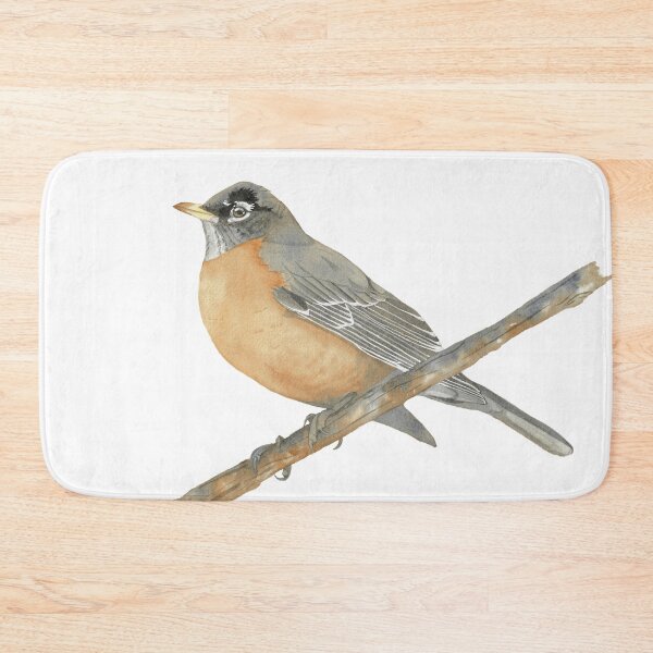 Item preview, American robin watercolor bird portrait designed and sold by L'Atelier Oranjade.