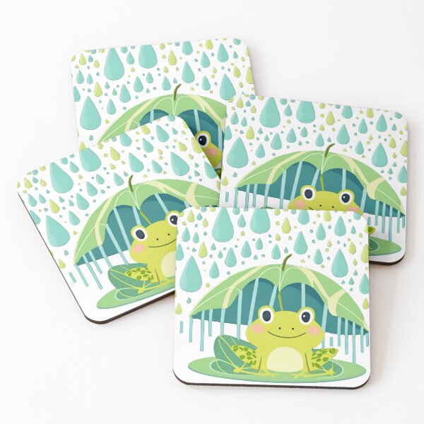 Item preview, Tiny Guardian: Cute Frog Takes Cover from the Rain Under a Big Leaf designed and sold by JAMESAMORN.