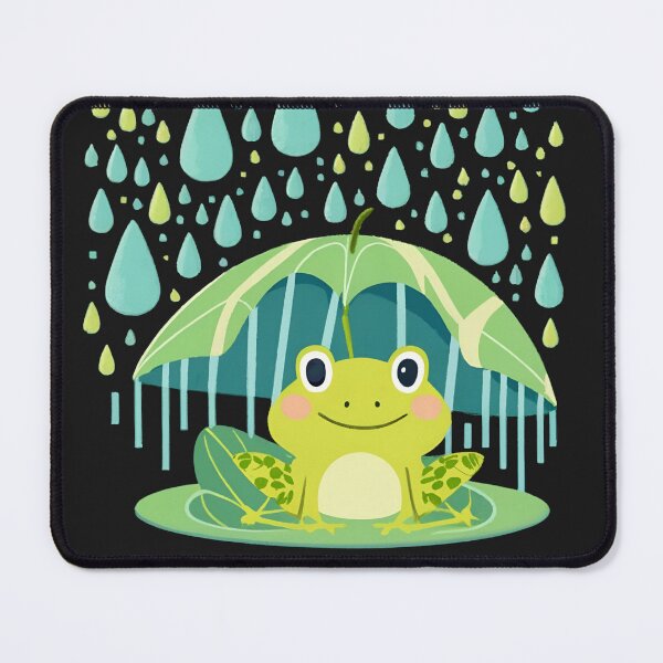 Item preview, Tiny Guardian: Cute Frog Takes Cover from the Rain Under a Big Leaf designed and sold by JAMESAMORN.