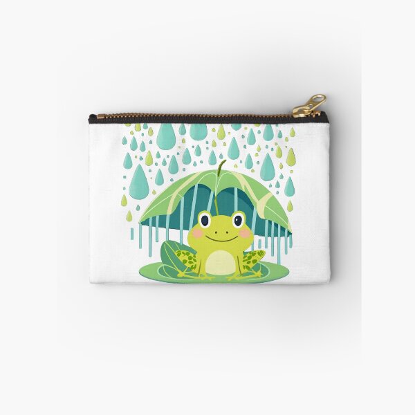 Item preview, Tiny Guardian: Cute Frog Takes Cover from the Rain Under a Big Leaf designed and sold by JAMESAMORN.