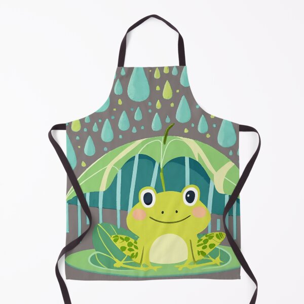 Item preview, Tiny Guardian: Cute Frog Takes Cover from the Rain Under a Big Leaf designed and sold by JAMESAMORN.