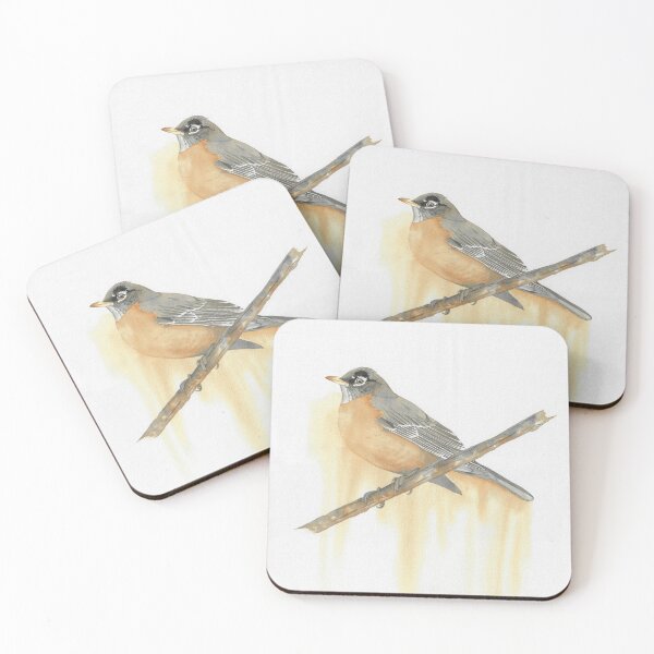Item preview, American robin watercolor bird portrait v2 designed and sold by L'Atelier Oranjade.