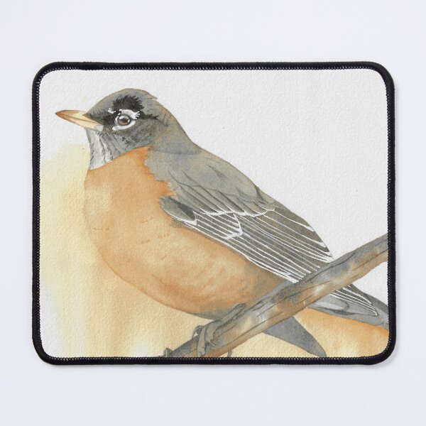 Item preview, American robin watercolor bird portrait v2 designed and sold by L'Atelier Oranjade.