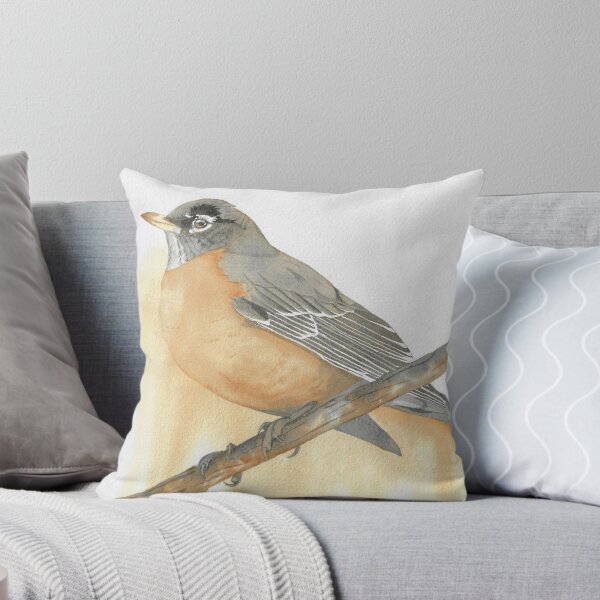 Item preview, American robin watercolor bird portrait v2 designed and sold by L'Atelier Oranjade.