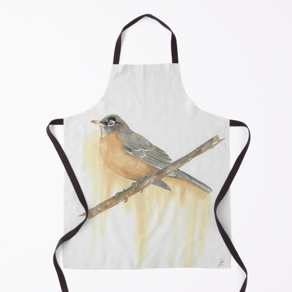 Item preview, American robin watercolor bird portrait v2 designed and sold by L'Atelier Oranjade.