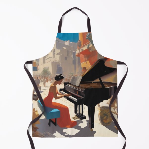 Item preview, A Female Pianist Playing In An Exotic Location designed and sold by MusicalArtisty.
