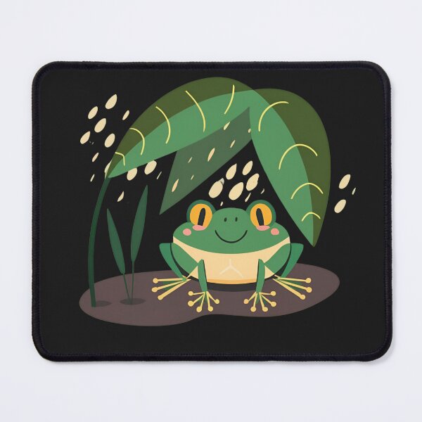 Item preview, Rainy Day Hideaway: Adorable Frog Sheltered Beneath a Leaf designed and sold by JAMESAMORN.