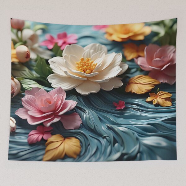 Item preview, Blossoming Serenity: Floral Harmony on Swirling Waters designed and sold by ArtComixHaven.