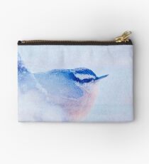 Red-breasted Nuthatch 4 Digital Watercolor Zipper Pouch
