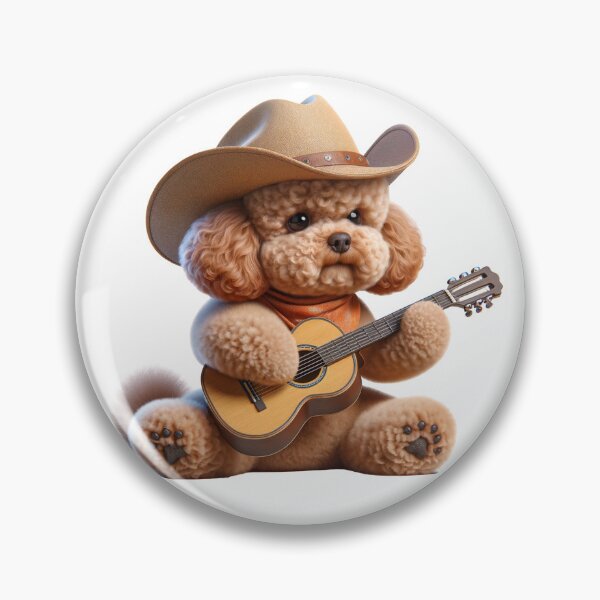 Item preview, Cowboy Poodle Playing Guitar designed and sold by toypoodlemom.
