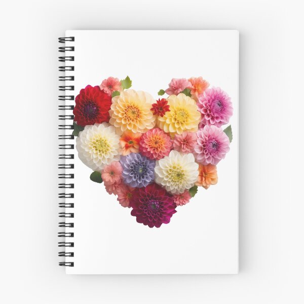 Item preview, Dahlias Heart Floral Artwork designed and sold by KatanaCreative.