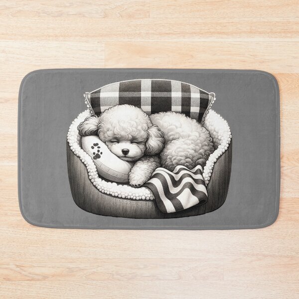 Item preview, Poodle Sleeping in B & W  designed and sold by toypoodlemom.