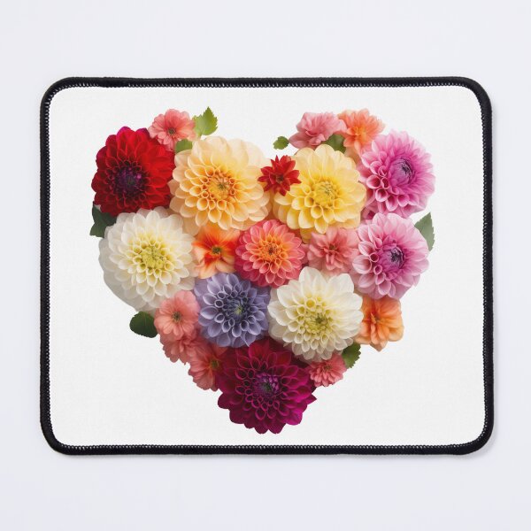 Item preview, Dahlias Heart Floral Artwork designed and sold by KatanaCreative.