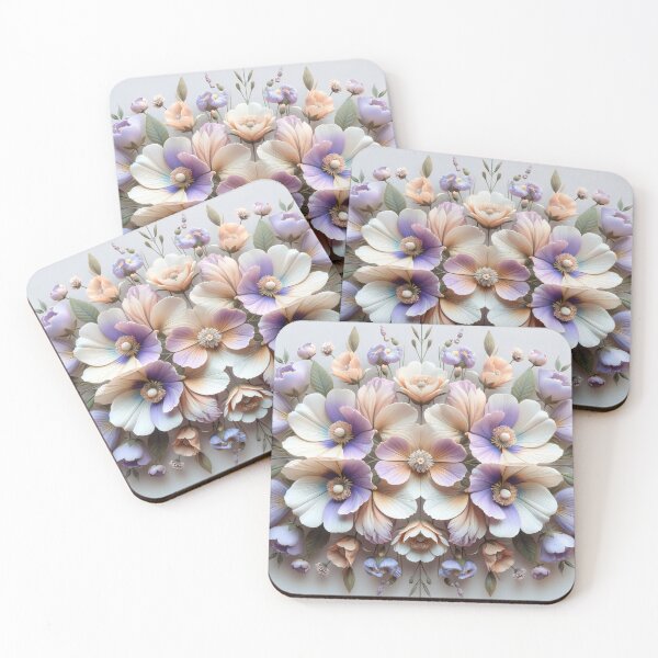 Item preview, Symmetrical Splendor: Floral Harmony in Pastel Perfection designed and sold by ArtComixHaven.