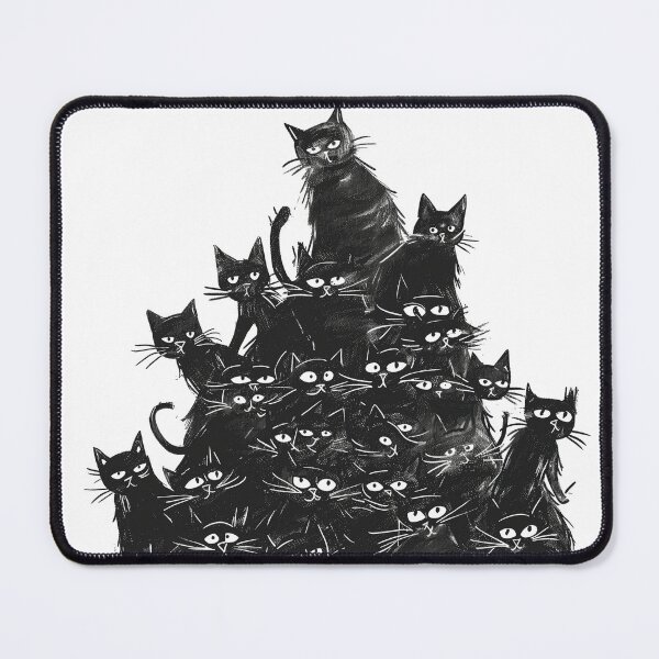 Item preview, Black and White Pile of Cats Cat Meowtain 2 designed and sold by Kobi-PrintVibes.