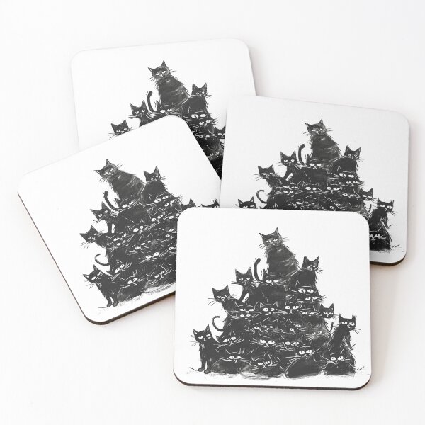 Item preview, Black and White Pile of Cats Cat Meowtain 2 designed and sold by Kobi-PrintVibes.