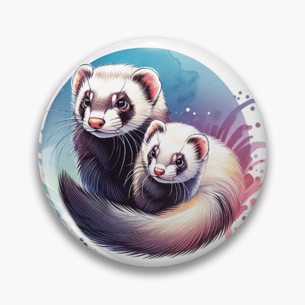 Item preview, "Ferrets: Energetic and social animals" signs held by men and women marching in a city street.:  Watercolor designed and sold by PaintMeWorld.