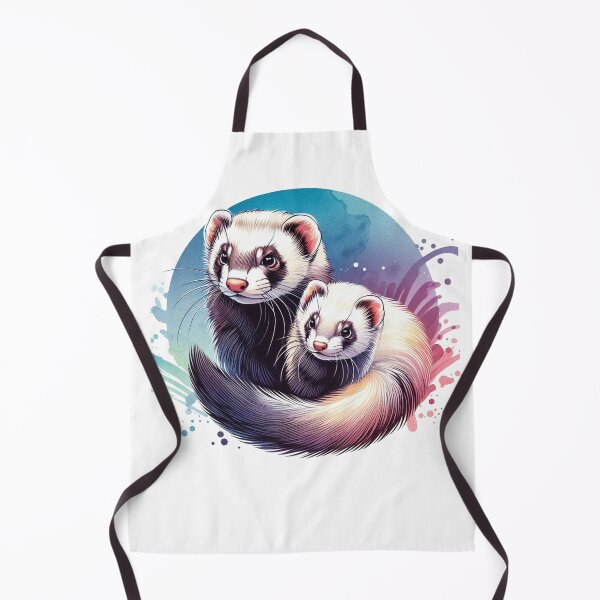 Item preview, "Ferrets: Energetic and social animals" signs held by men and women marching in a city street.: Watercolor designed and sold by PaintMeWorld.