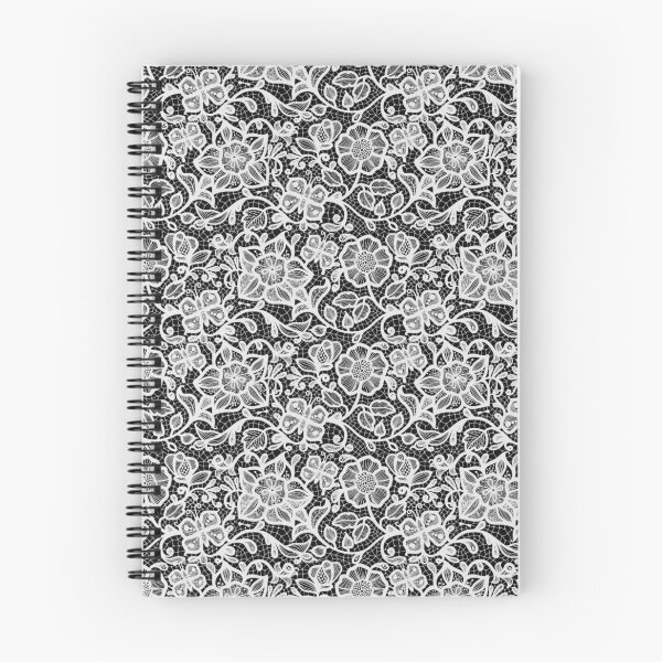 Item preview, Floral Lace Pattern - White on Black designed and sold by JadeRyder.