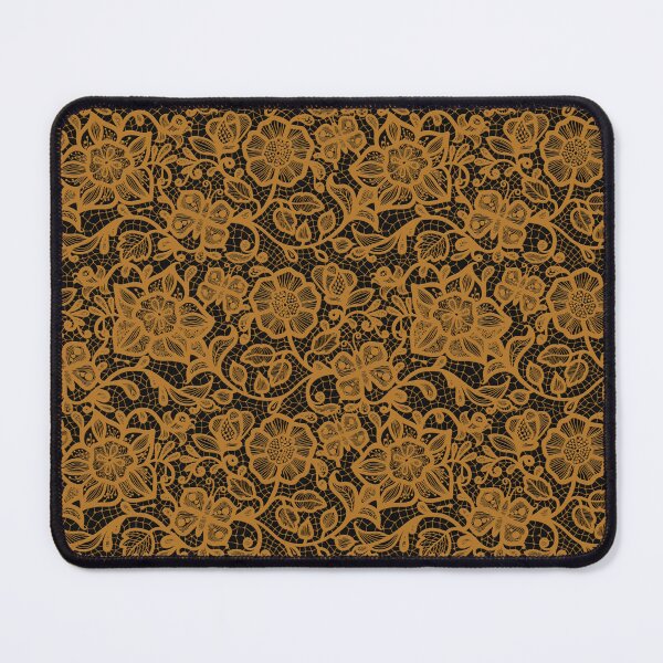 Item preview, Floral Lace Pattern - Orange on Black designed and sold by JadeRyder.