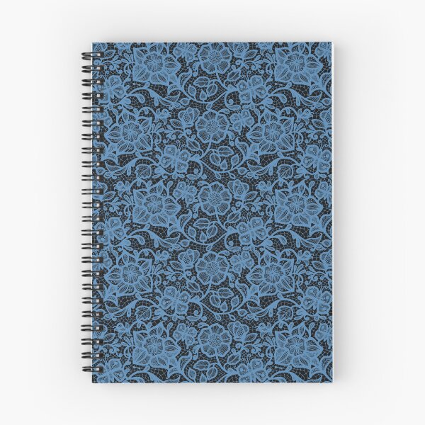 Item preview, Floral Lace Pattern - Blue on Black designed and sold by JadeRyder.