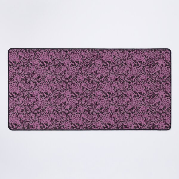 Item preview, Floral Lace Pattern - Pink on Black designed and sold by JadeRyder.