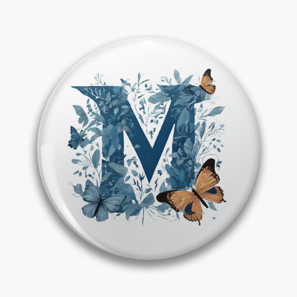 Item preview, Letter M in blue with butterflies designed and sold by Shinery2023.