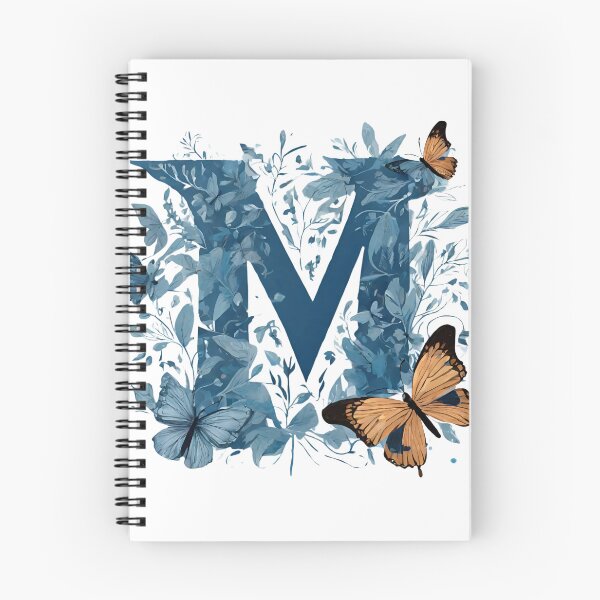 Item preview, Letter M in blue with butterflies designed and sold by Shinery2023.