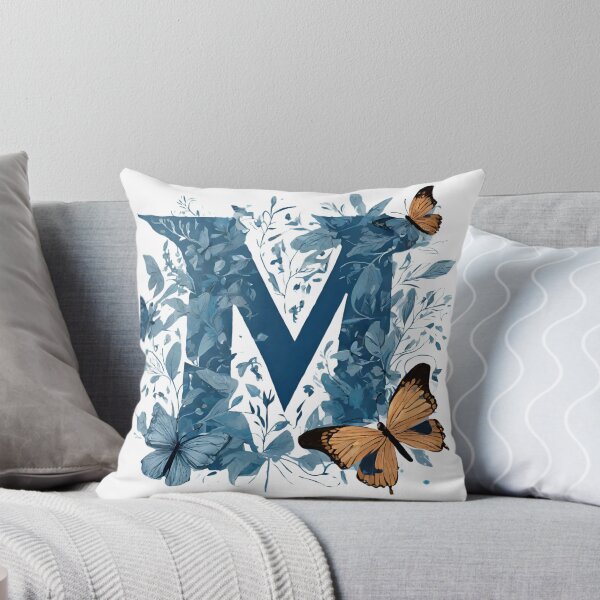 Item preview, Letter M in blue with butterflies designed and sold by Shinery2023.