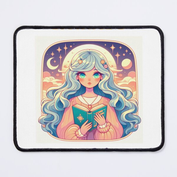 Item preview, Readers Dream Biggest Blue Haired Girl Celestial designed and sold by MysticStitchery.