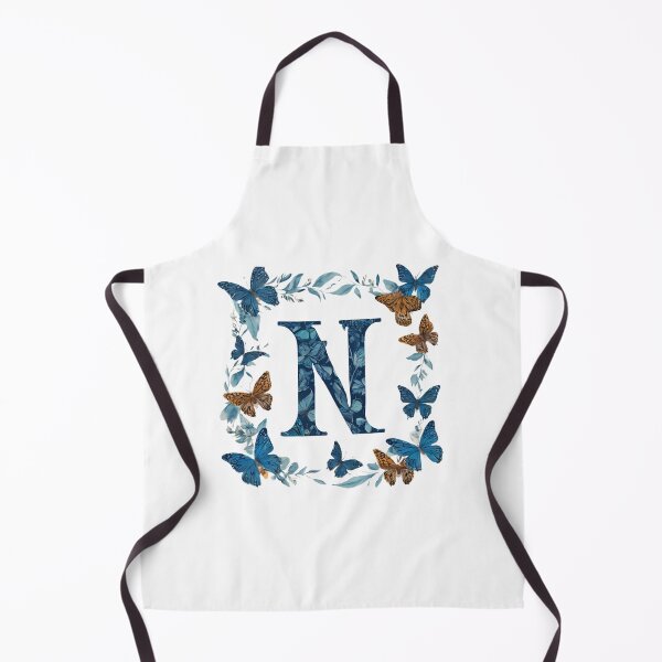Item preview,  Letter N in blue with butterflies designed and sold by Shinery2023.