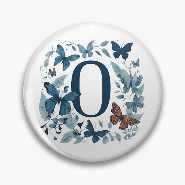 Item preview, Letter O in blue with butterflies designed and sold by Shinery2023.
