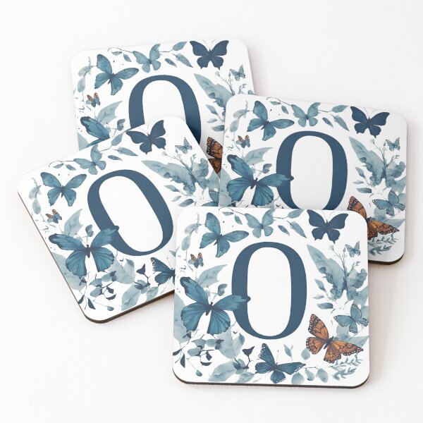 Item preview, Letter O in blue with butterflies designed and sold by Shinery2023.