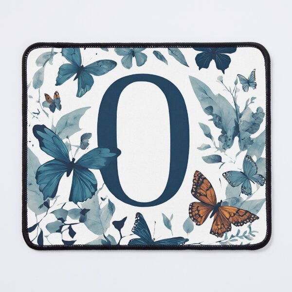 Item preview, Letter O in blue with butterflies designed and sold by Shinery2023.