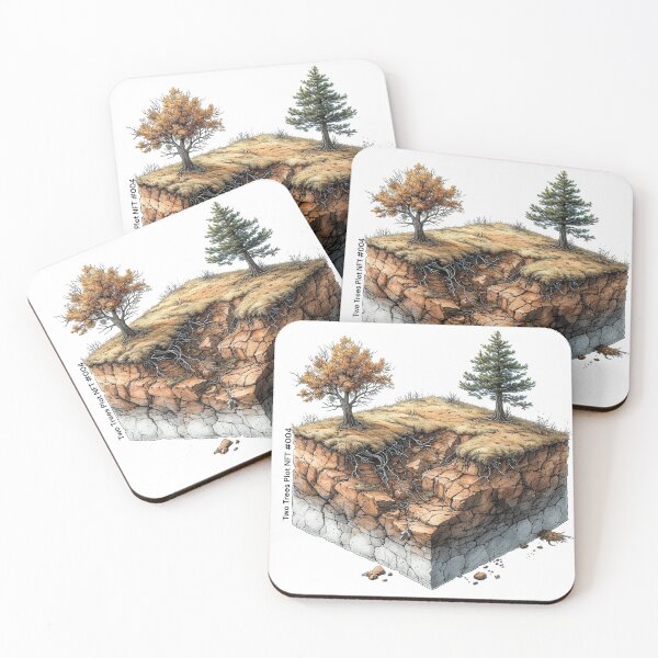Item preview, Two Trees Plot - NFT #004 designed and sold by fluidwatercolor.
