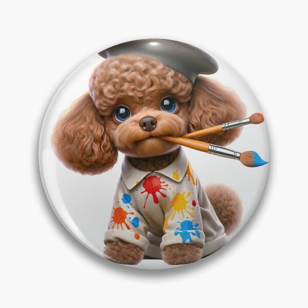 Item preview, Poodle Artist With Paintbrush  designed and sold by toypoodlemom.