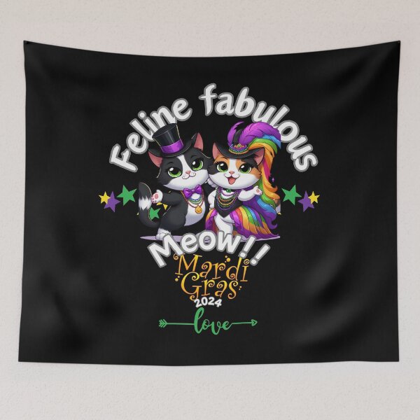Item preview, Feline fabulous for Mardi Gras 2024 designed and sold by Fr0mtheMachine.