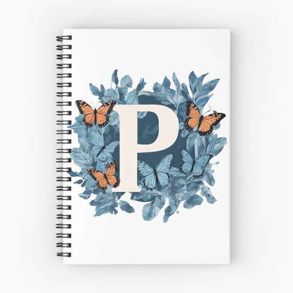 Item preview, Letter P in blue with butterflies designed and sold by Shinery2023.