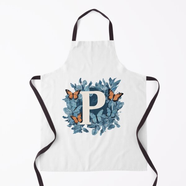 Item preview, Letter P in blue with butterflies designed and sold by Shinery2023.