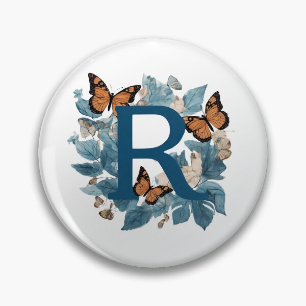 Item preview, Letter R in blue with butterflies designed and sold by Shinery2023.