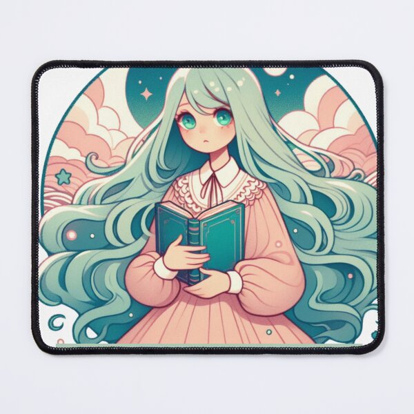 Item preview, Lemony Snicket Reading Quote with Mint Blue Haired Girl designed and sold by MysticStitchery.
