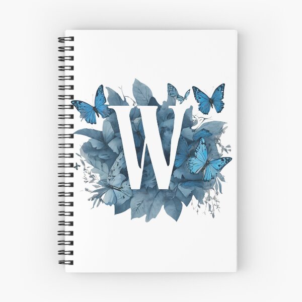 Item preview, Letter W in blue with butterflies designed and sold by Shinery2023.