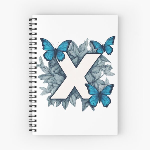 Item preview, Letter X in blue with butterflies designed and sold by Shinery2023.
