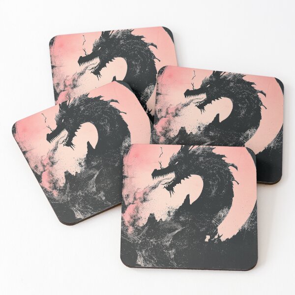 Item preview, Dragon and the Moon Pink 4 designed and sold by Kobi-PrintVibes.