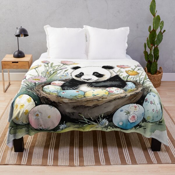 Item preview, Happy Easter - Easter Panda, Easter eggs and flowers V35 designed and sold by DreamingAwake1.