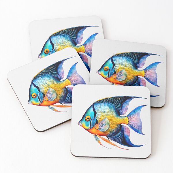 Item preview, Colorful Watercolor Angelfish designed and sold by anyasevchenko.