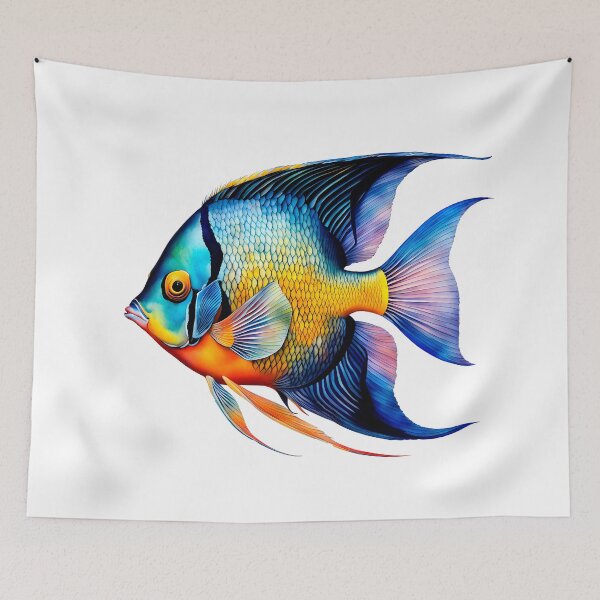 Item preview, Colorful Watercolor Angelfish designed and sold by anyasevchenko.